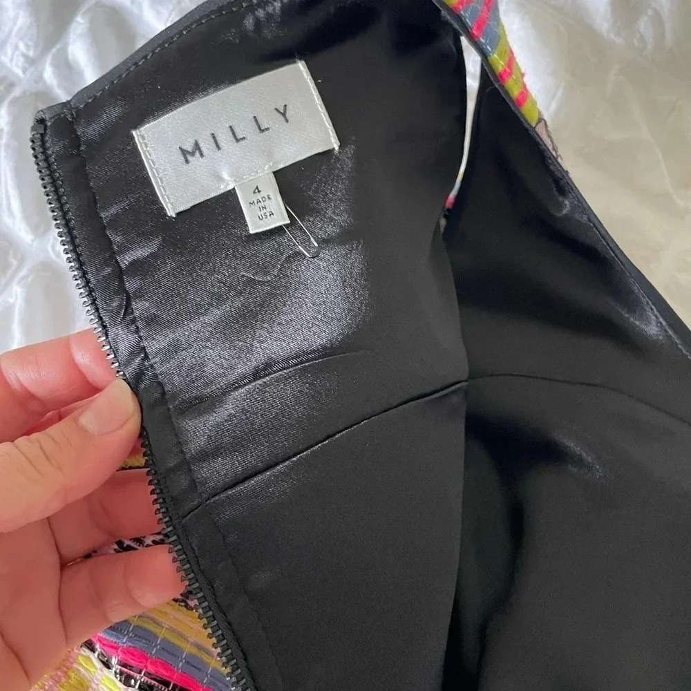 Milly Raffia neon tweed mini dress - Picture 9 of 11